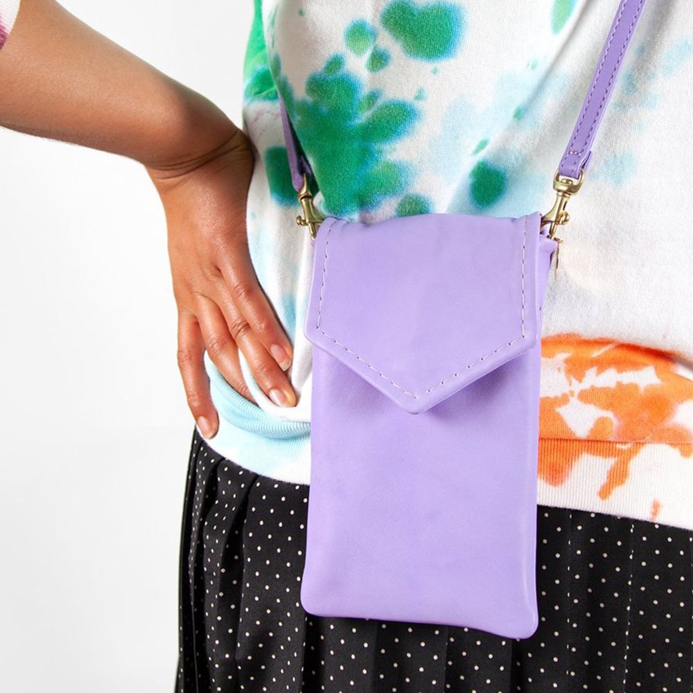 Clare V. Soft Camille Crossbody Bag Phone Pouch in Violet